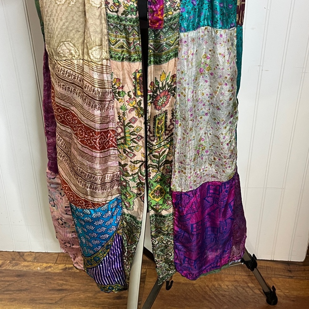 Sacred Threads Vibrant Patchwork Robe - image 6